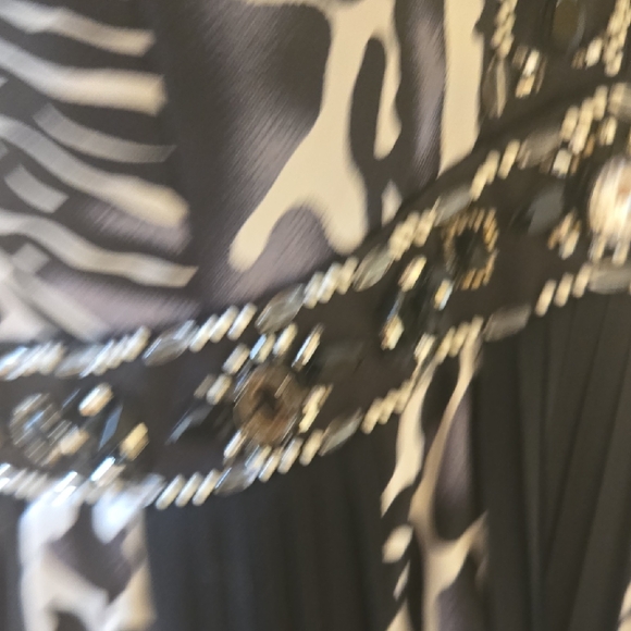 Sue Wong Black and White Animal Print Mini Dress - Picture 7 of 8